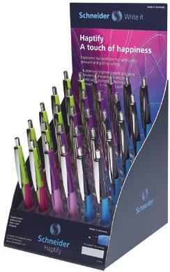 Optima Ballpoint pen with modern transparent look Replaceable giant refill Express 735 M with wear-resistant stainless steel tip Barrel colour = ink colour Waterproof according to ink standard ISO
