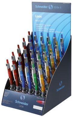 Loox Ballpoint pen for excellent writing comfort Replaceable refill Express 775 M with wear-resistant stainless steel tip Barrel colour (metallic) = ink colour Assorted selection (S) with transparent