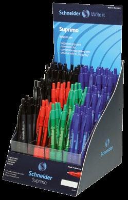 Fave Ballpoint pen in fresh transparent colours Replaceable refill M Barrel colour = ink colour Assorted selection (S) = blue ink Waterproof according to ink standard ISO 12757-2 Replacement refill