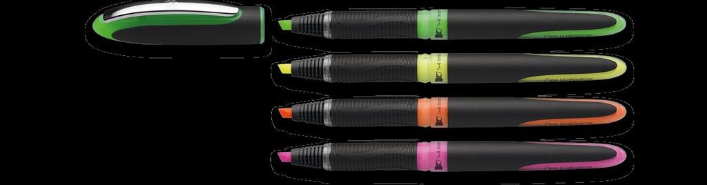 One Highlighter Highlighter pocket model with Super-Flow-System Consistent ink flow from start to finish Chisel tip for line widths 1 + 4 mm Universal ink for standard, copy and fax paper Intensive,