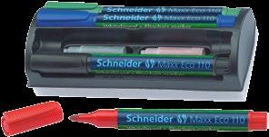 Maxx Eco 110 Combined marker for whiteboards and flipcharts Bullet tip, line width 1-3 mm Very simple quick-refill system with cartridge Maxx Eco 655 Writing can be erased from whiteboards without