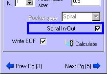 33. Spiral In-Out: "On" the toolpath spirals from the center to the