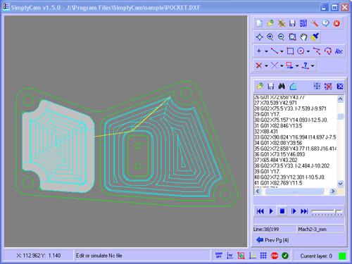 44. You have simulated the pocket toolpath in various mode. See below the example. 45. You have successfully created the pocket toolpath with SimplyCam.