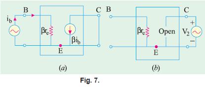 Again, the impedance looking into the output terminals is infinite so that conductance is zero.