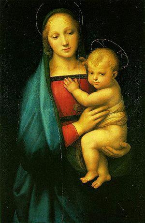 The Madonna del Granduca The way the Virgin's face is modeled and recedes into the shade, the way Raphael makes us feel the volume of the body wrapped in the freely flowing mantle, the firm and