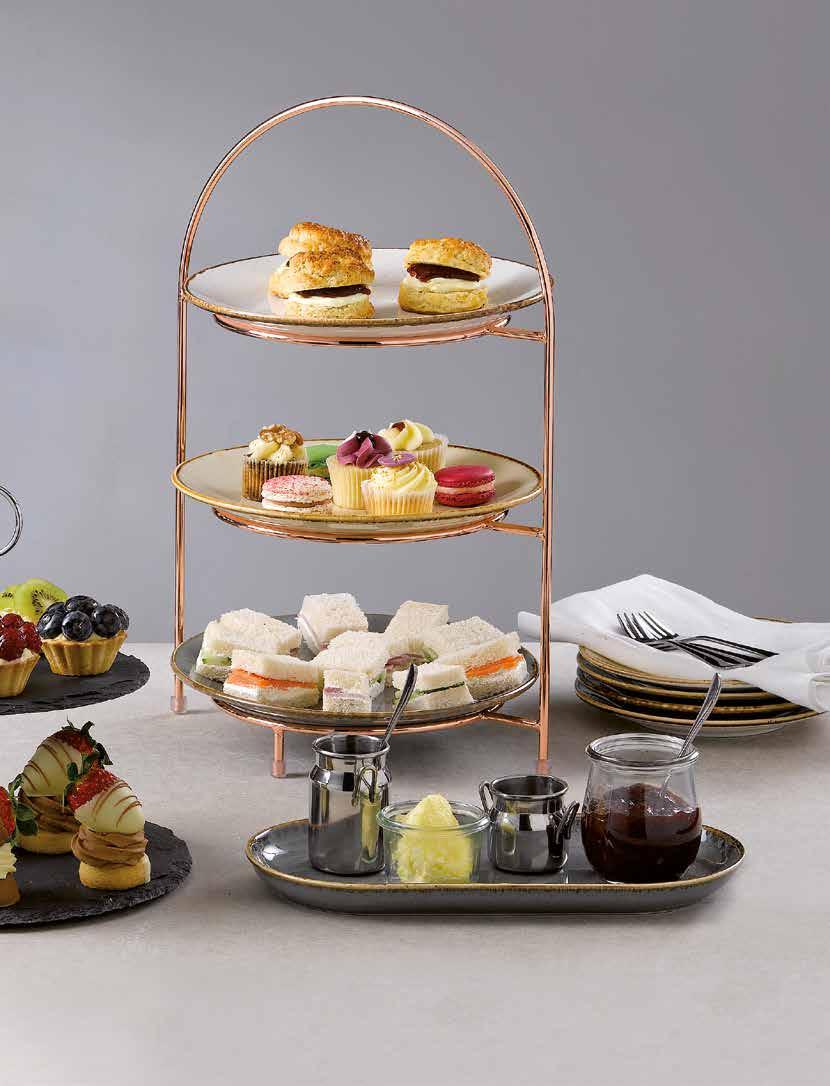 PRESENTATION & DISPLAY AFTERNOON TEA PRESENTATION & DISPLAY AFTERNOON TEA A UNIQUE STYLE TO AFTERNOON TEA THAT IS SURE TO IMPRESS M33212 3 Tier Copper Stand 187624OA