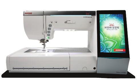WORK SPACE Size with embroidery unit: W 24.6 x H 12.7 x D 14.6 (W 624 x H 322 x D 370 mm) Size without embroidery unit: W 24.6 x H 12.7 x D 10.1 (W 624 x H 322 x D 257 mm) Total Work Space: L 17.