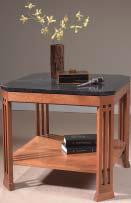 TABOURET WITH GRANITE TOP H22 W17 L17 Features through wedged tenons in