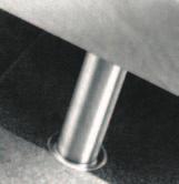 Cylindrical leg and fixing plate Stainless steel.