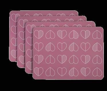 73552 6 way Outline Pink Placemats Set of 4 73553
