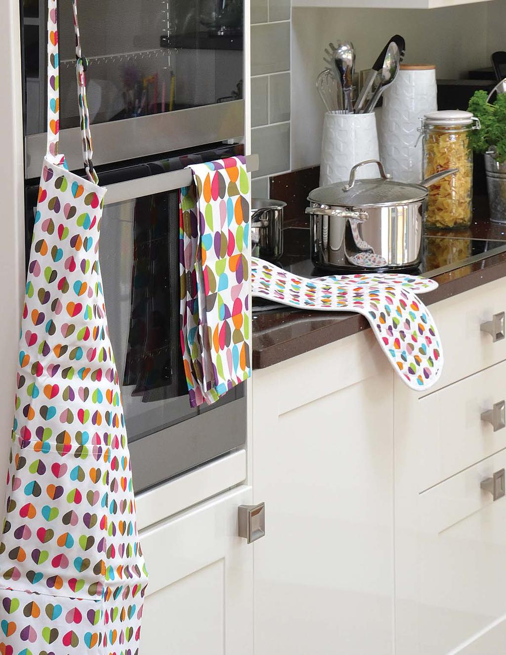 Confetti Brokenhearted & Blooming Lovely Textiles Delightful prints to cheer any kitchen!