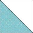 Lay out one white 3 finished quarter square triangle (QST) and two aqua 1½ finished HSTs as shown. 7.