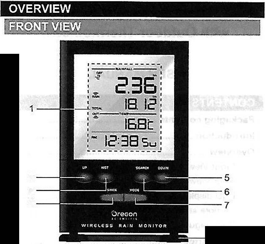 indoor/ outdoor temperature and clock/calendar. 2.