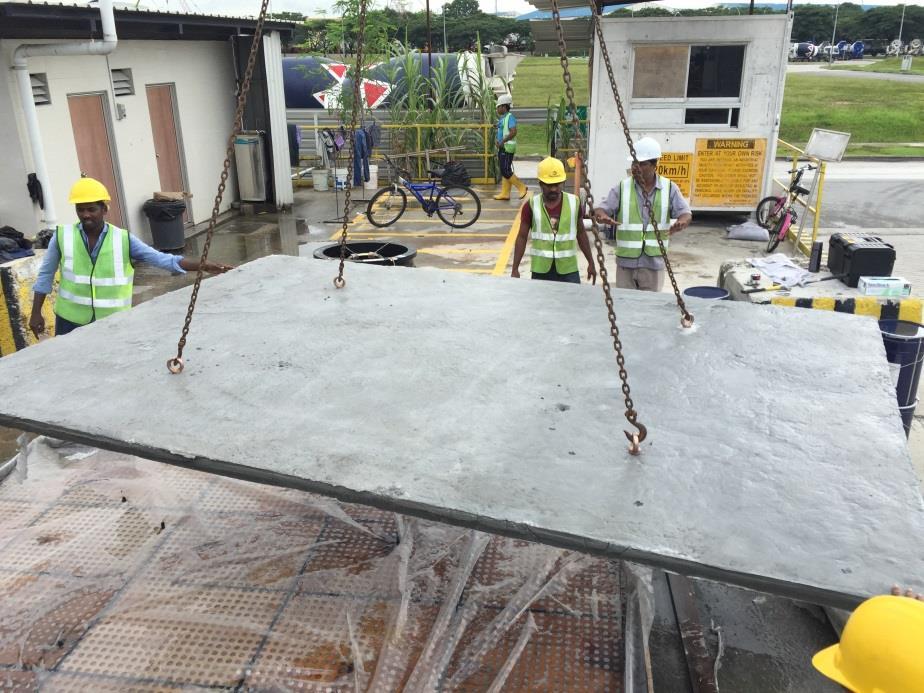 Lifting and Handling of Full Size Precast Bendable Concrete Slab 2.4 m x 3.