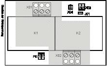GB 4.2 CS 500 basic board X111 X127: AWG X123: MSBUS 1 X108: MSBUS 2 X128: LCD display RS48 X130: FI control line 1 X129: FI control line 2 X132: Contactor control line 1 X133: Contactor control line