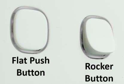Rocker and flat push buttons Two different styles of push buttons are included in the timer packaging, rocker and flat push button styles. These are interchangeable, depending on customer preferences.