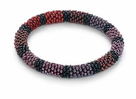 PATTERN 8-around FINISH Invisible join MATERIALS & TOOLS Bracelet A (left) 6 grams 110 Japanese seed beads, black 3 grams 110 Japanese seed beads in each of 6 matte opaque colors: rose, pink, powder