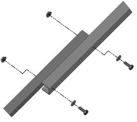 Overlap the inner and outer channel and utilize the closest fitting set of two holes to attach the inner and outer channels together using a pair of 1/4-20 x 1-3/4 bolts and associated backing