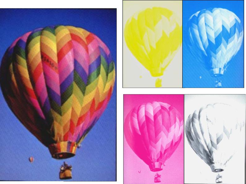 Color Printing Uses subtractive colors Uses 3 (CMY) or 4 (CMYK) passes CMYK printers usually