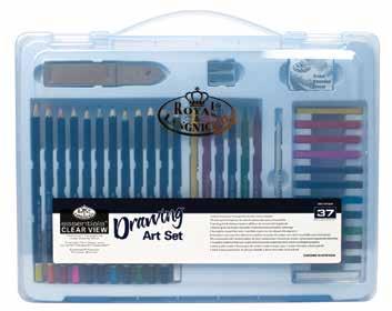 Watercolor 3 Brushes, 1 Pencil Sharpener, 1 Graphite Pencil, 1 Palette Knife, 1 White Eraser, 1 Six-Well Palette, 12 (12 ml) Watercolor Paints, 1 Reusable  R-06619 Small Clear View -