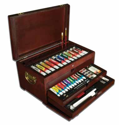 Large Premier Art Sets Wooden Box Sets ACRYLIC PAINTING R-02303 Acrylic Expert Set Apron 12 Acrylic Paints 1 Drawing Pencil 1 Pencil Eraser 1 Palette Knife 6