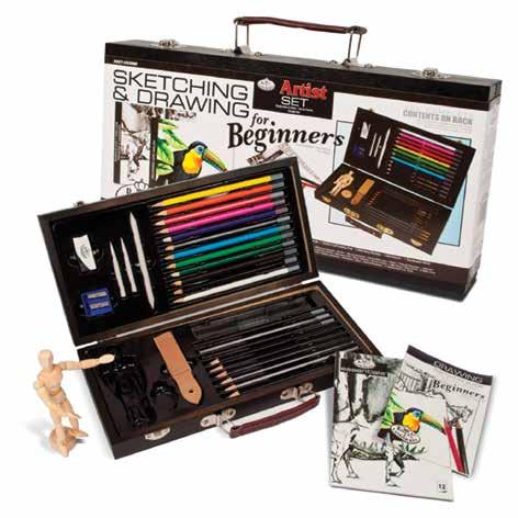 ACRYLIC PAINTING FOR BEGINNERS R-24015 Acrylic Beginner Set 10 Acrylic Paints 1 Drawing Pencil 1 Pencil Sharpener 1 Palette Knife 6 Taklon