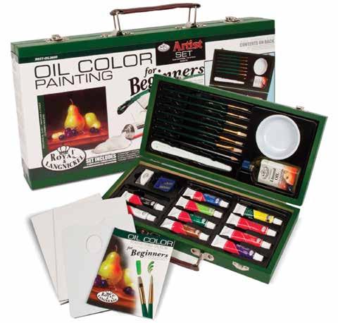 BEGINNERS R-24016 Oil Beginner Set 10 Oil Paints 1 Drawing Pencil 1 Pencil Sharpener 1 Palette Knife 1 Bottle of Refined Linseed Oil 6 White