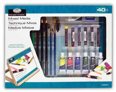 Table Easel MIXED MEDIA STUDIO R-36077 Mixed Media Studio Case Pack: 1 15 Sheets of Assorted Artist Paper 12 Acrylic Paints (5 ml) 12 Watercolor Paints (5