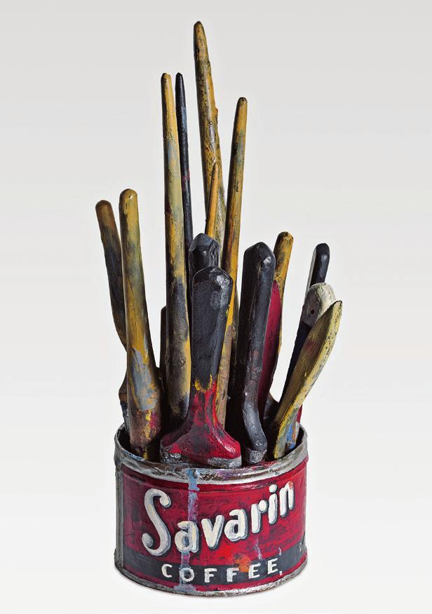 In the Studio 6 Find Painted Bronze, 1960 This looks like something you would find in an artist s studio: a coffee tin full of well-used paintbrushes. It is actually a sculpture, made from bronze.