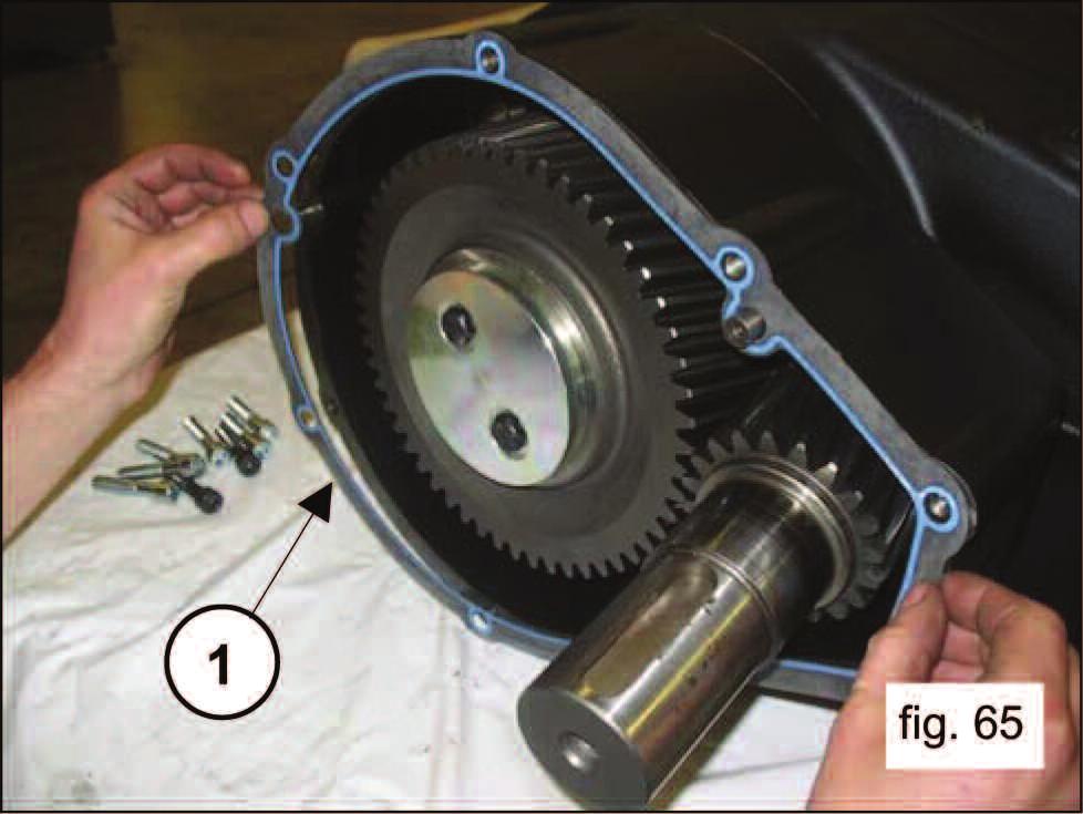 64) and insert the gasket (1, fig. 65).