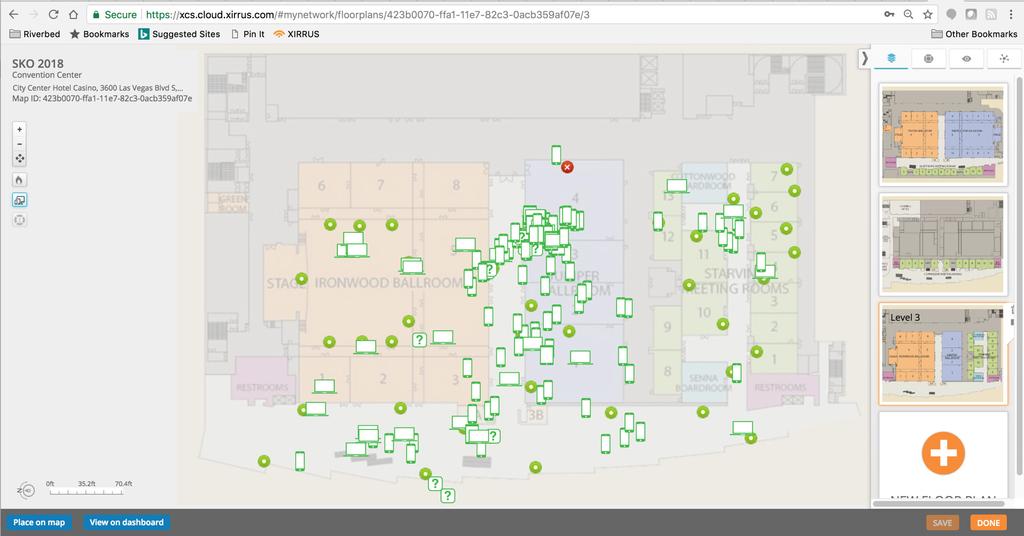The following screen capture shows client locations in XMS-Cloud during a live event. FIGURE 9.