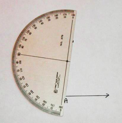 Place the center notch of the protractor on the vertex. 2. Put the pencil point through the notch, and move the straightedge into alignment. 3.