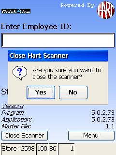 SCANNING PROCEDURES - Continue END EMPLOYEE SCANNING SESSION When an Employee has completed their scanning assignments, they should log out and return the scanner to the Control Desk.