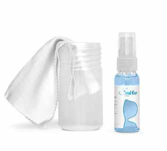 Anti-fog lens cleaner with and without individual print To be used with cotton cloth only steps to order an individual anti-fog cleaner: Steps: Example 1. Product bonklar nano 2. Size 30 ml 3.
