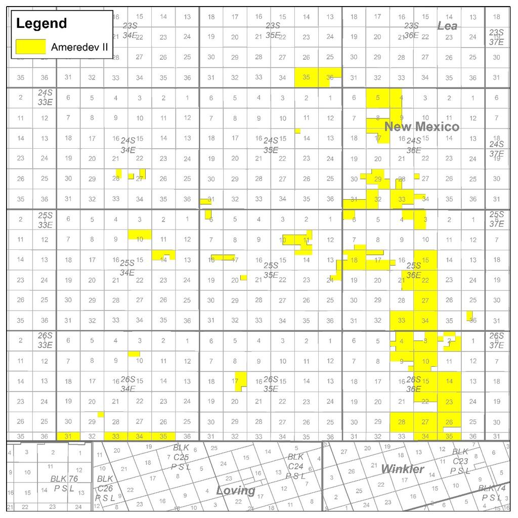 Ameredev II Corporate Overview Overview Asset map Established a contiguous, long term, acreage position within a highly coveted area of the Northern Delaware Basin with resilient activity levels and