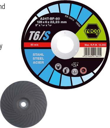 RECA T6 Premium Metal Grinding Discs A grinding disc from RECA designed for maximum efficiency and minimum user fatigue. Highest grinding efficiency with extended product life.