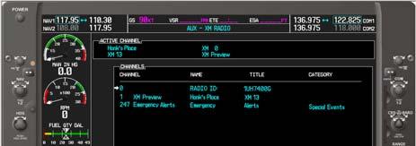 AUX-XM Information Page 3.1 12BVerify the Radios are Ready to be Activated The AUX - XM INFORMATION page has two modes, Radio Information and Radio Operation.