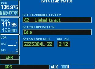 Figure 4-2. Data Link Status Page 5. Refer to XTable 4-1X to read the SAT ID/CONNECTIVITY information. 6. Verify radio IDs and signal quality is between 2 3.