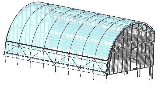 3. Move to the non-door end of the greenhouse and drive the second end ground post. Set the second end ground post so the on-center distance between the posts is the length of your greenhouse.