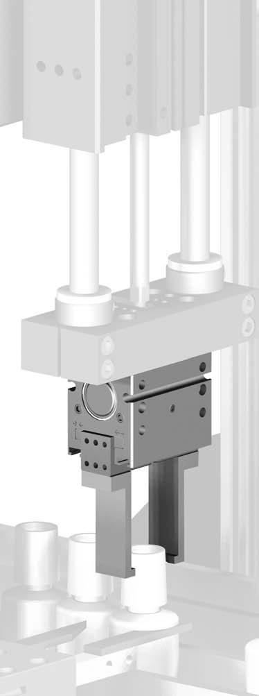 DPG SERIES 1.58 Parallel Grippers- DPG DIRECTCONNECT Modular Series Multiple mounting locations: DIRECTCONNECT mounting on top and back of body. Fingers mount to sides or bottom of jaws.