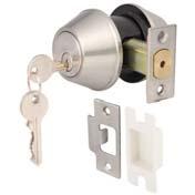 DEADBOLT - STAINLESS STEEL Suitable for flush timber or steel doors Safety bolt prevents the