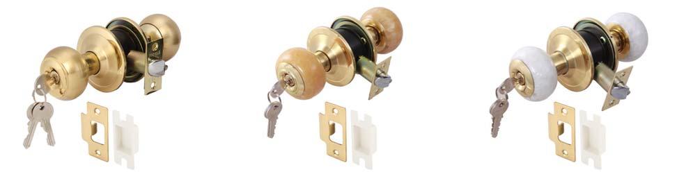 KNOB LOCKSET TOMATO SHAPE Suitable for timber or steel doors with one sided opening Suitable for door: thicknesses (b): 35-45 mm 5 Pin tumbler lock Backset (a): 60 mm 1 2 3 TRADITIONAL STANDARD With