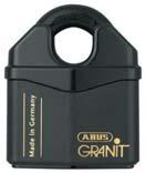 GRANIT PADLOCK Body and shackle are made from hardened alloy steel New black