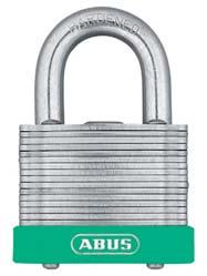 SEALED PADLOCK ECOLUTION : Environmental compatible products Sealed lock body with cover seal and drainage channels to protect the cylinder against water and dirt Shock absorbing vinyl