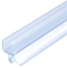 GLASS DOOR SEAL Glass door seal Soft PVC, transparent For butting inset shower doors Protection against cold, draught and moisture For glass