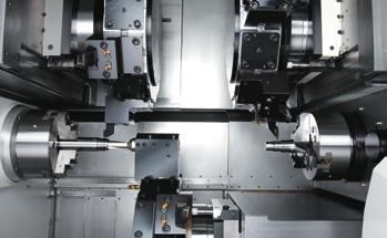 The automation is easily fulfilled by a bar feeder or a robotic arm with parts storage.