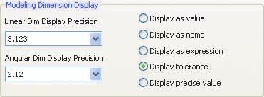 Figure 4A 1 A The Modeling Dimension Display area on the Units tab of the Document Settings dialog box controls linear and angular dimension display precision.