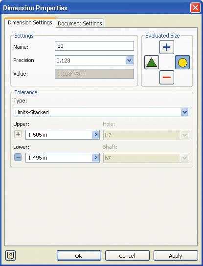 Figure 4A 3 The Dimension Properties dialog box with the Dimension Settings tab displayed.