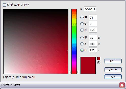 Now click on the Foreground Color box at the bottom of the toolbox. This will display the Color Picker window with information about the color of the pixel you selected with the eyedropper tool.