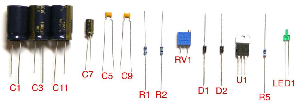 The Alternate Resistor Values table (on page 5) lists all possible combinations of resistors that you may have received. Each rail will have certain components associated with it.